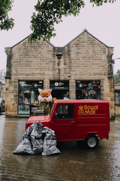 Campaigner outside the Peak District national park offices